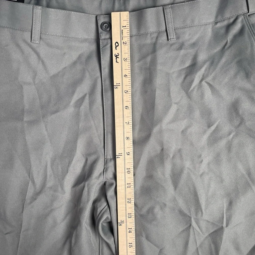 New PGA Tour Golf Chino Shorts Stretch Gray Expendable Waist Men 40W‎ Flat Front